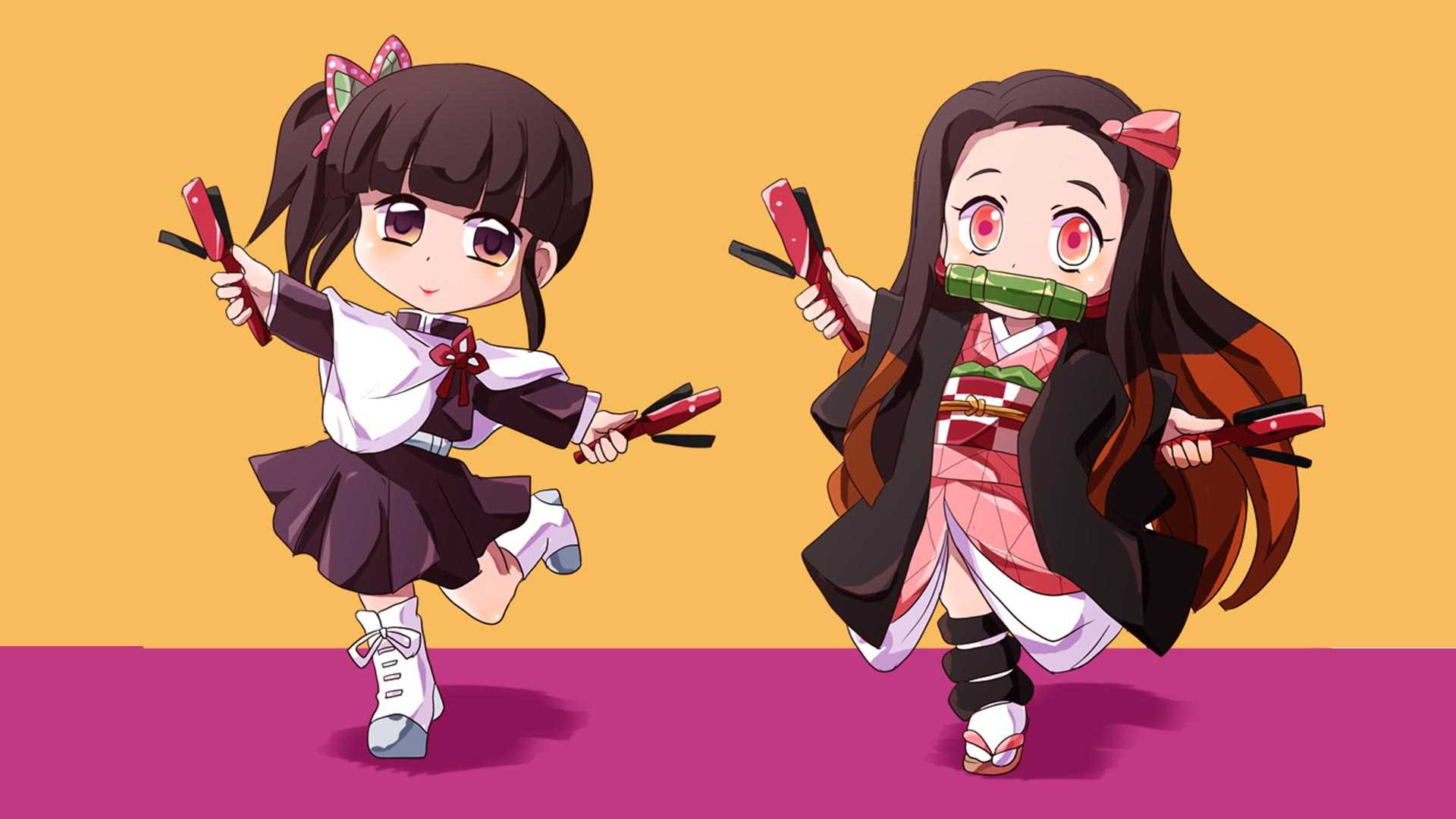 Hình Nền Nezuko Đáng Yêu Chibi