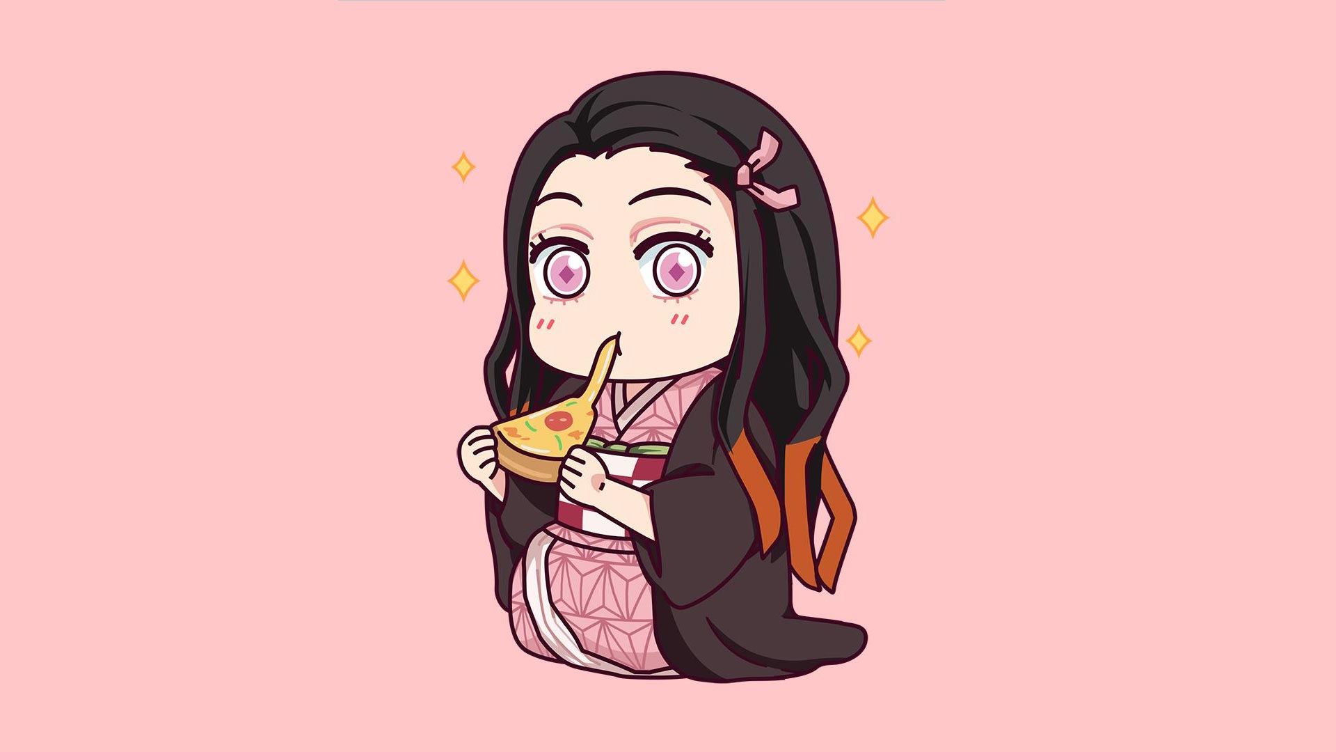 Hình Nền Nhân Vật Nezuko Chibi Dễ Thương Nhất