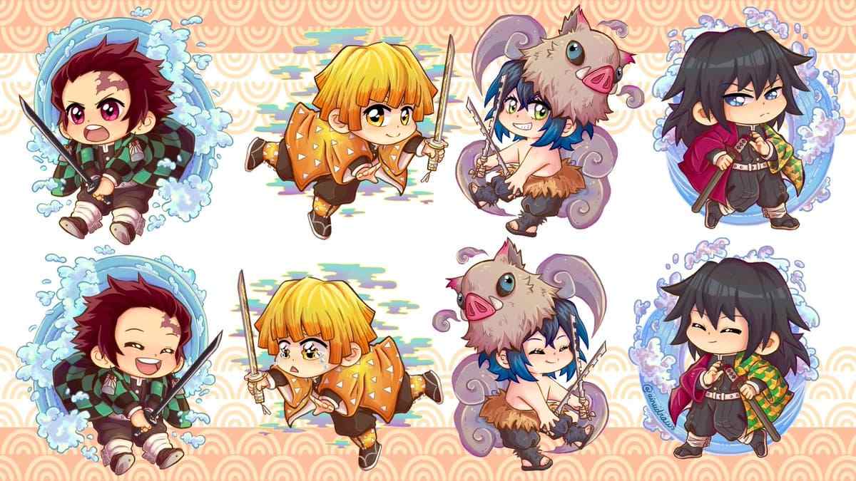 Hình Nền Thanh Gươm Diệt Quỷ Chibi Cute Nhất