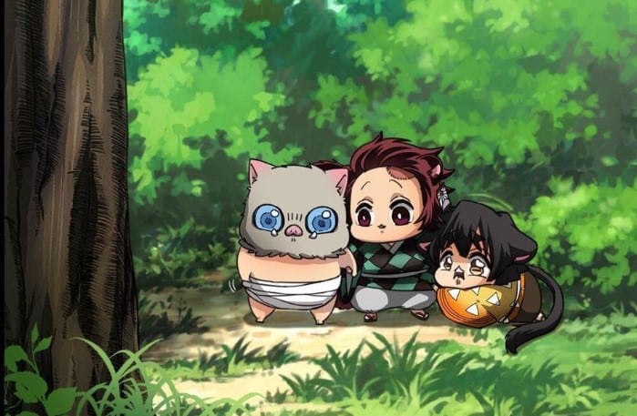 Hình Nền Thanh Gươm Diệt Quỷ Chibi Cute