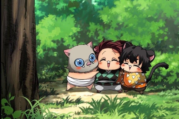 Hình Nền Thanh Gươm Diệt Quỷ Chibi Dễ Thương