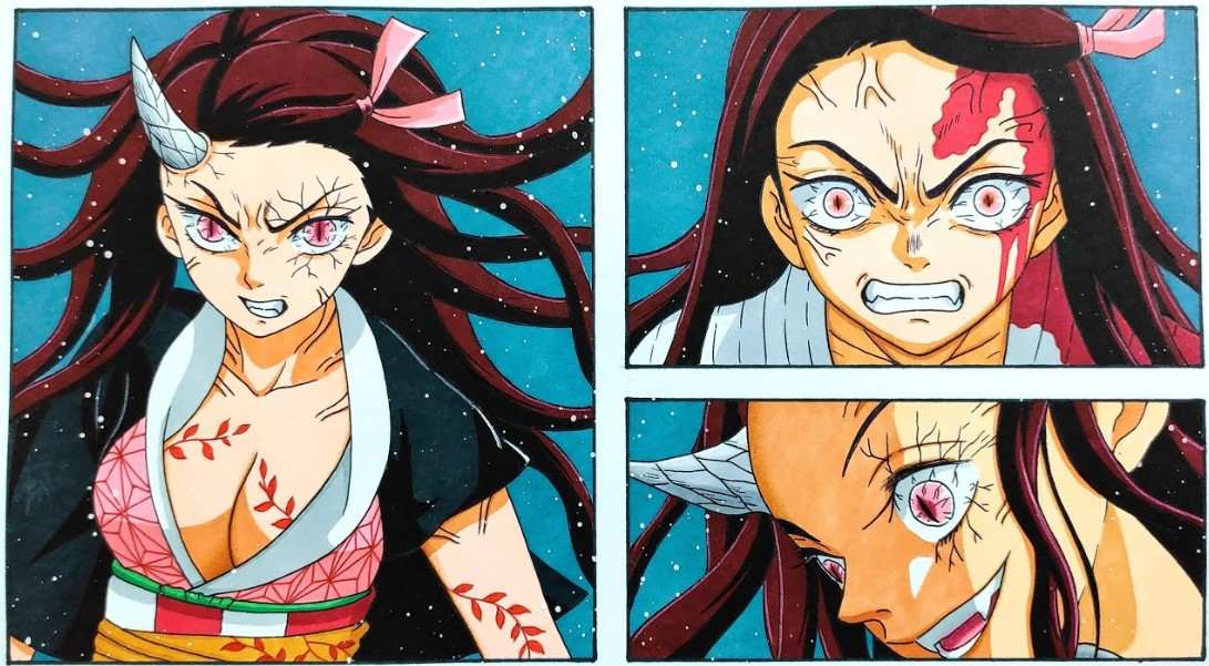 Hình Nezuko Hóa Quỷ Ngầu