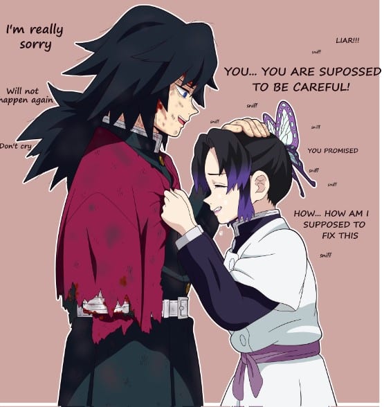 Hình Shinobu và Tomioka cực cute