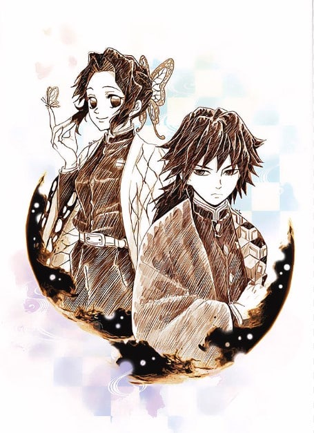 Hình Shinobu và Tomioka độc lạ