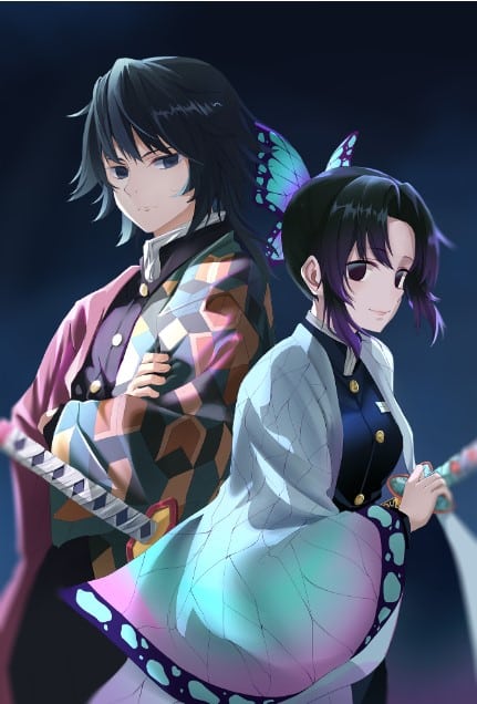 Hình Shinobu và Tomioka ngầu chất