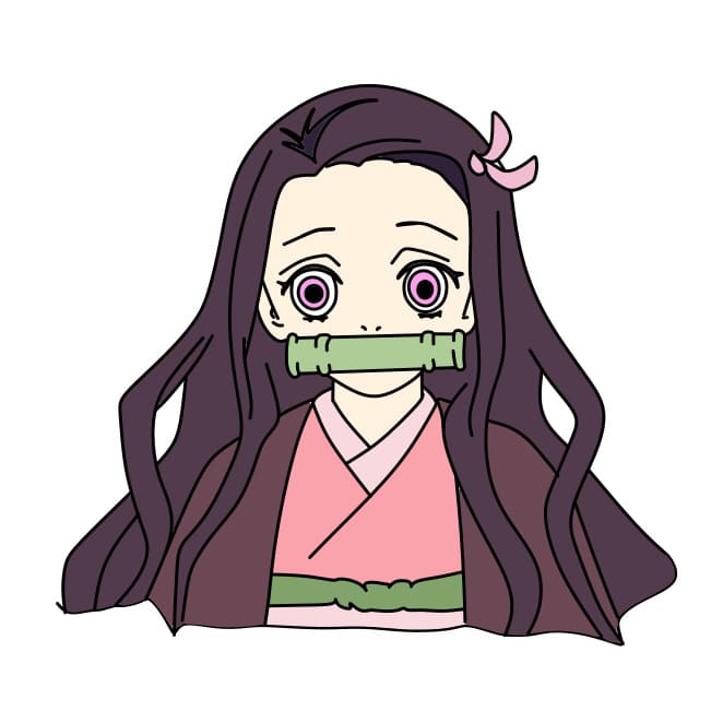 Hình Vẽ Nezuko Chibi Đơn Giản Xinh