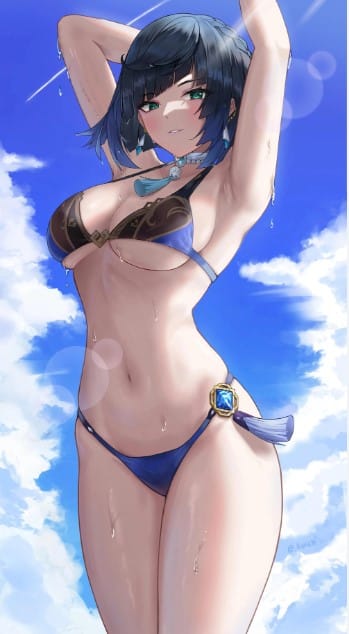 Hình Yelan Genshin Impact mặc bikini