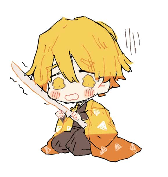 Hình Zenitsu Sợ Hãi Cute