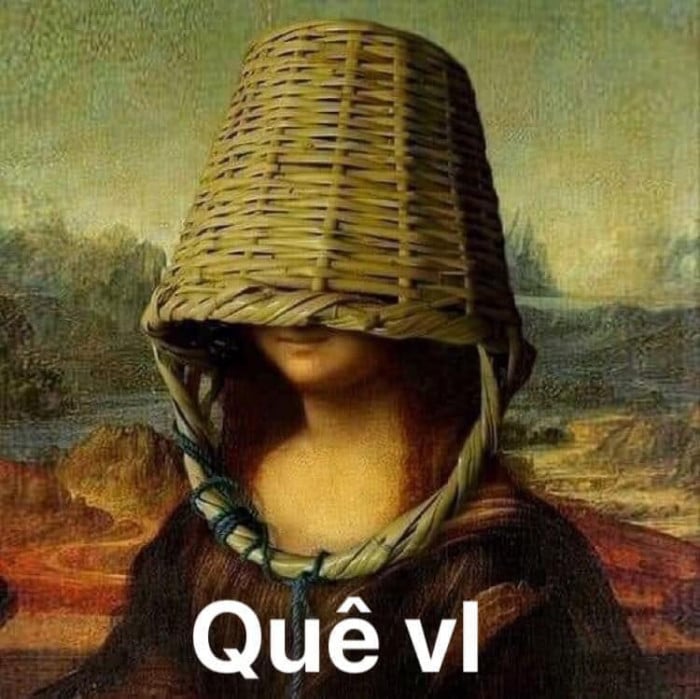 Hình chế Mona Lisa đội sọt quê vl