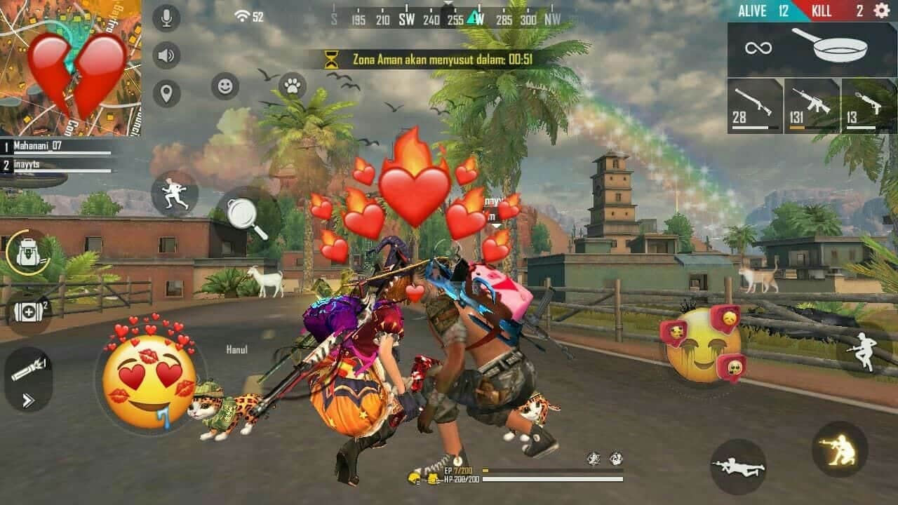 Hình free fire cặp đôi chụm đầu cute