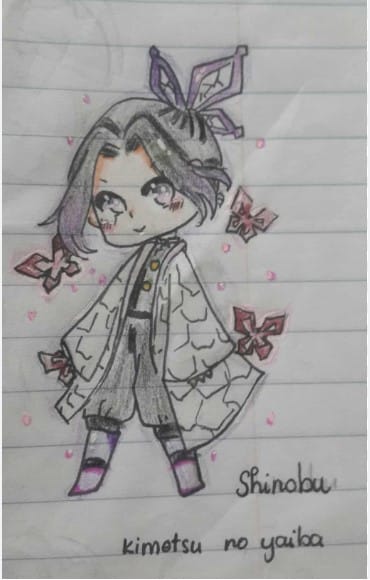 Hình vẽ Shinobu chibi cực dễ