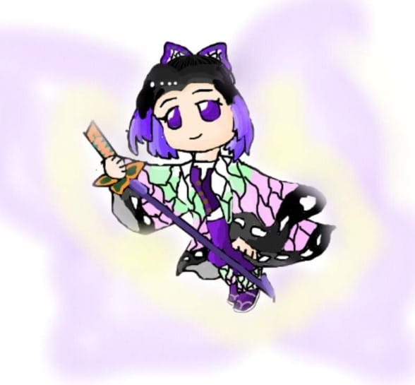 Hình vẽ Shinobu chibi đơn giản đẹp nhất