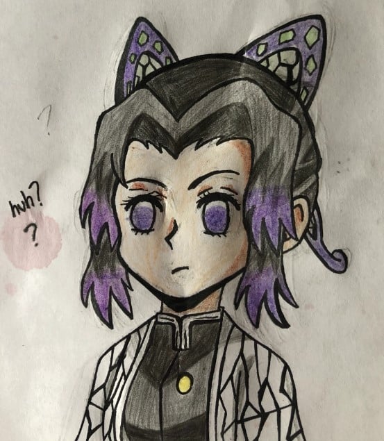 Hình vẽ Shinobu chibi đơn giản