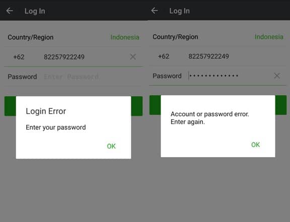 Lỗi khi đăng nhập Wechat