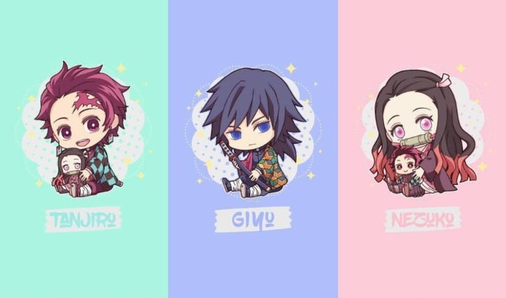 Nền Thanh Gươm Diệt Quỷ Chibi Cực Dễ Thương