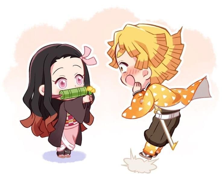 Nezuko Và Zenitsu Chibi Cute