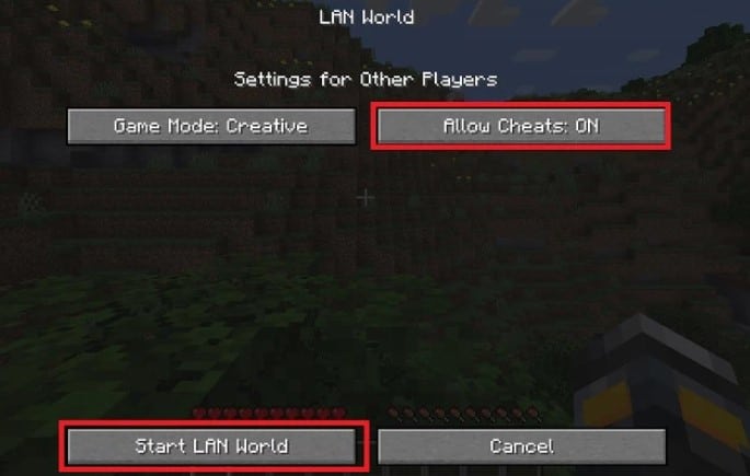 Nhấp vào Start LAN World