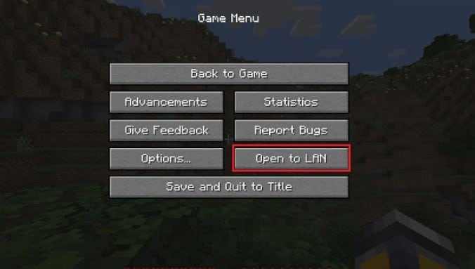 Nhấp vào tùy chọn “Open to LAN”.