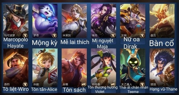 So sánh tướng Liên Quân và VGVD