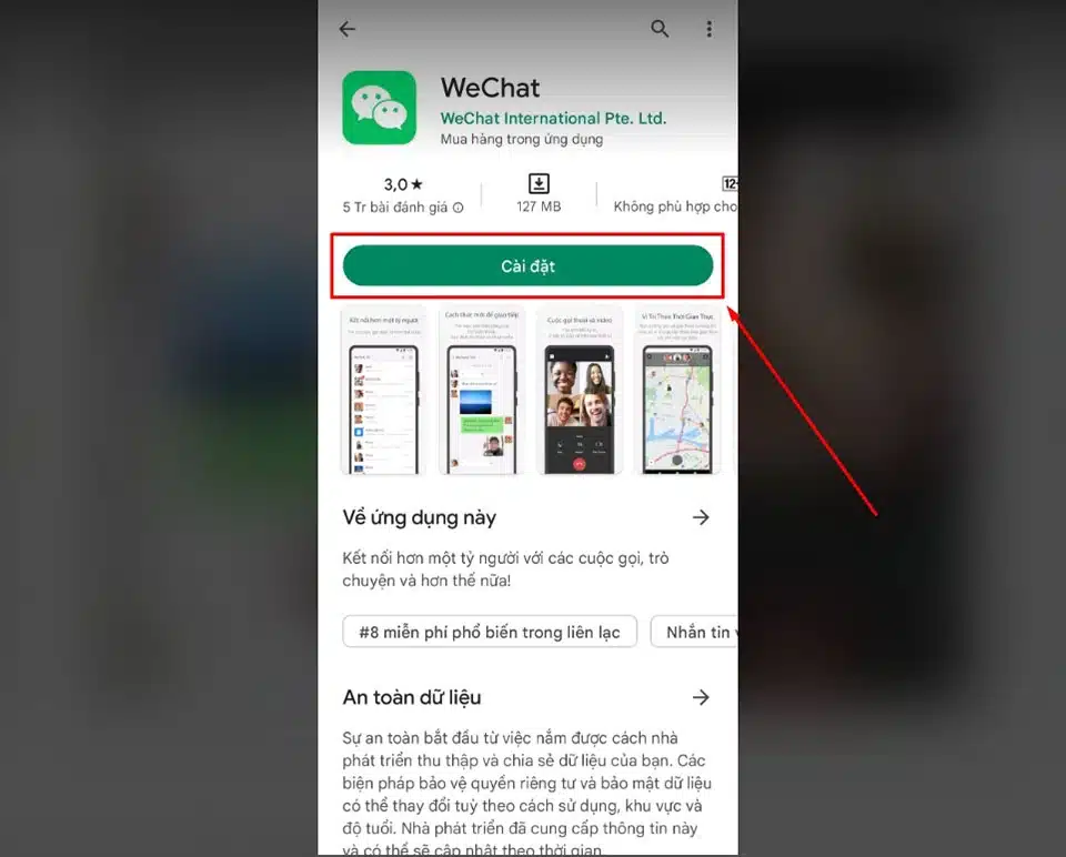 Tải và cài đặt ứng dụng WeChat trên điện thoại