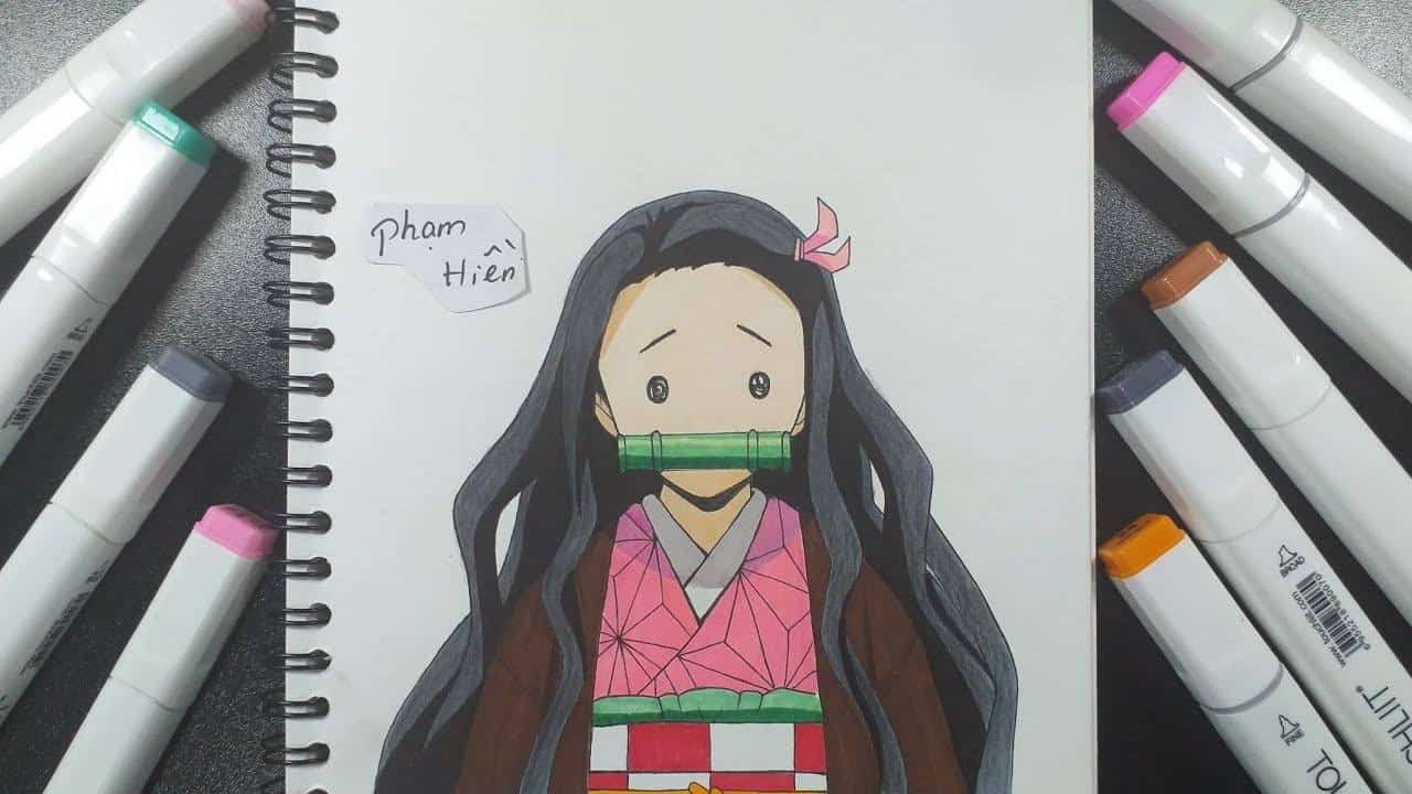 Tranh Vẽ Nezuko Đơn Giản Đẹp