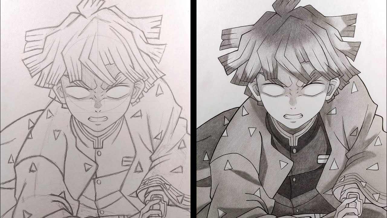 Tranh vẽ nhân vật Anime Zenitsu