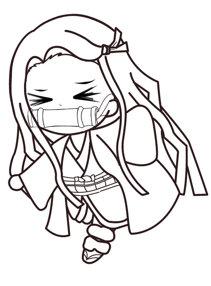 Vẽ Nezuko Chibi Cực Đơn Giản