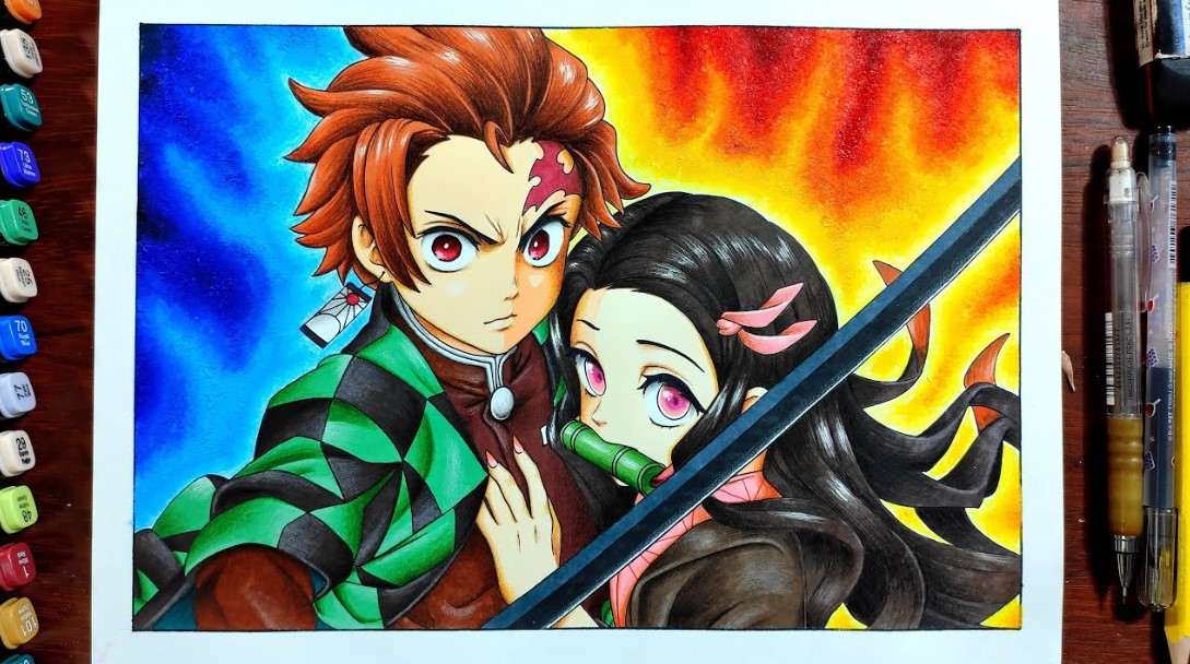 Vẽ Tanjiro Và Nezuko Đẹp
