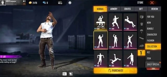 Ảnh Emote hành động cười ôm bụng Free Fire