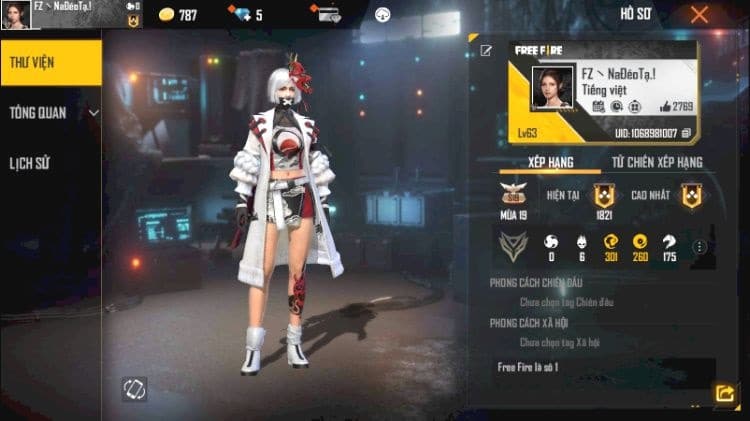 Ảnh acc Free Fire con gái giàu vip