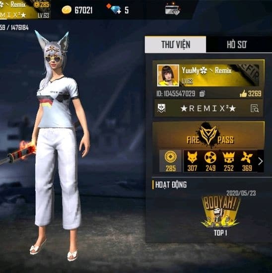 Ảnh acc Free Fire con gái siêu vip
