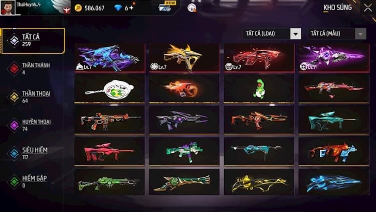 Chia sẻ bạn hình acc ff full skin súng lv7 ngầu nhất