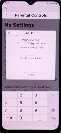 Điền mã pin
