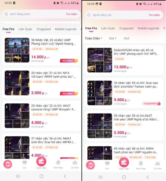 Giá cho thuê acc trên Uggame