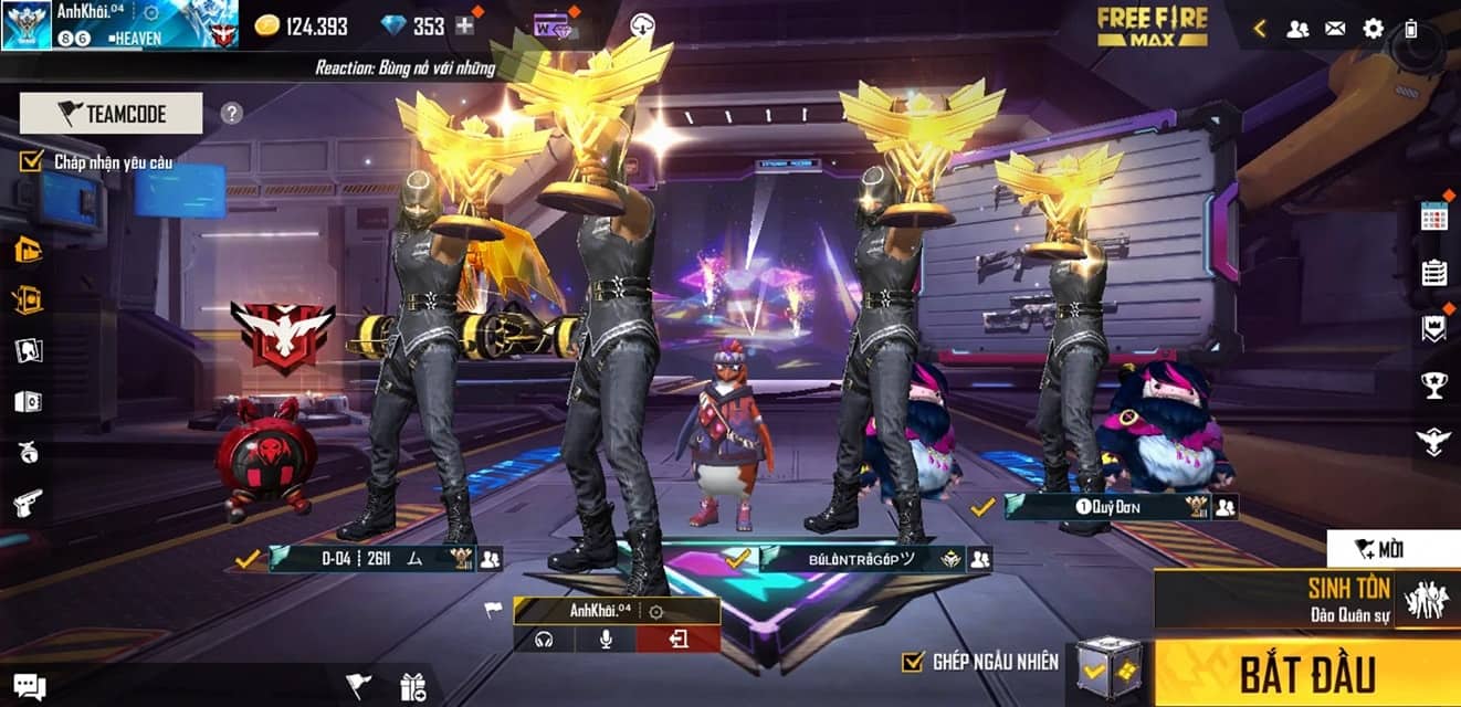 Hình ảnh Free Fire nhóm 4 người ấn tượng