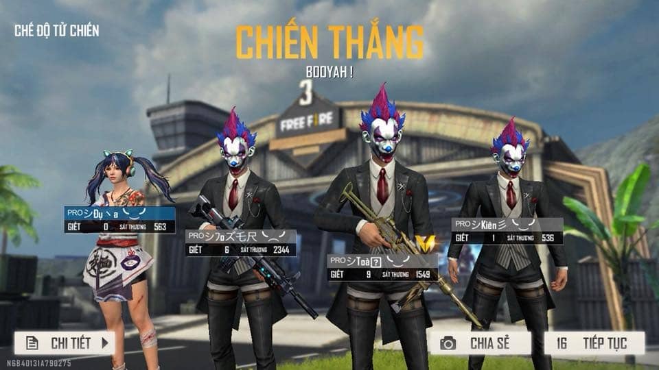 Hình ảnh Free Fire team 4 người cool ngầu