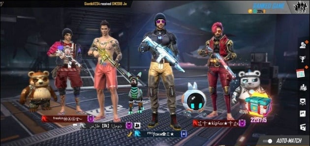 Hình ảnh Free Fire team 4 người cực ngầu