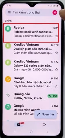 Lấy mã code từ mail