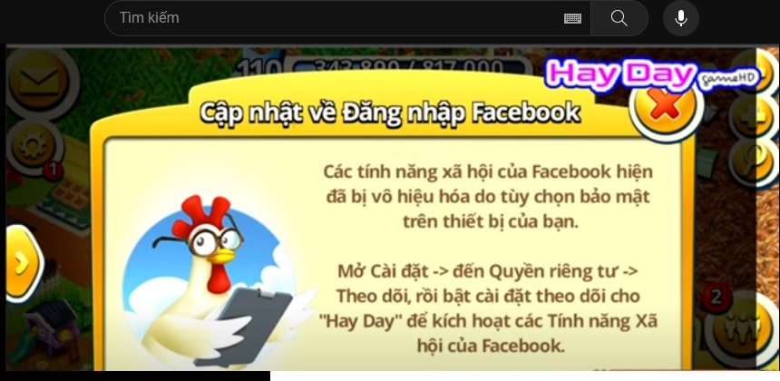 Lỗi facebook bị vô hiệu hóa