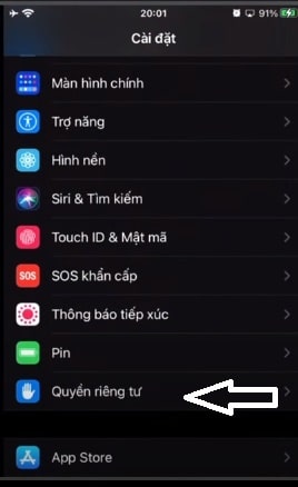 Vào quyền riêng tư