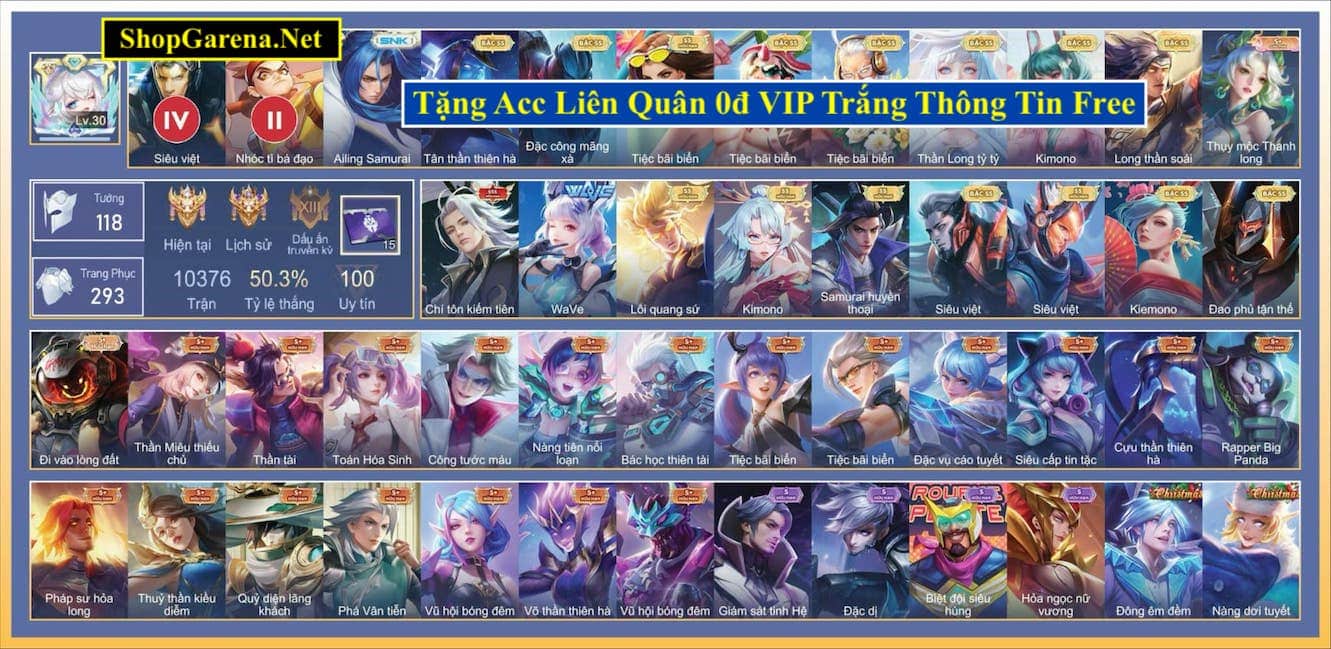 Acc Lien Quan 0d VIP Trang Thong Tin Free