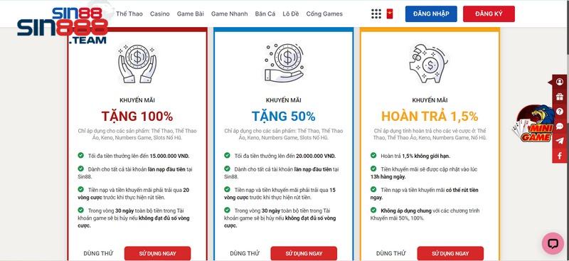 Sự kiện hoàn tiền 1.5% cho mọi sảnh chơi không giới hạn