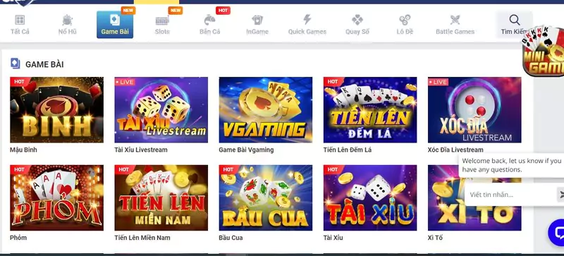 hệ thống game bài Sky88 đa dạng