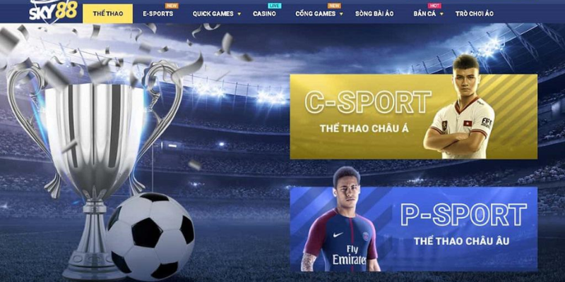 Nhà cái Sky88 đa dạng các tỷ lệ kèo thể thao