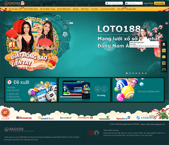 giao diện loto188 trang chủ