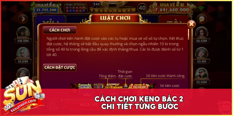 Cách chơi keno bậc 2 chi tiết từng bước
