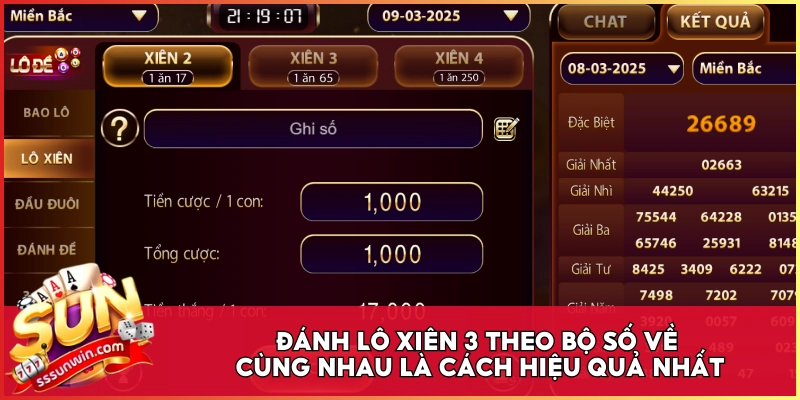 Đánh lô xiên 3 theo bộ số về cùng nhau là cách hiệu quả nhất