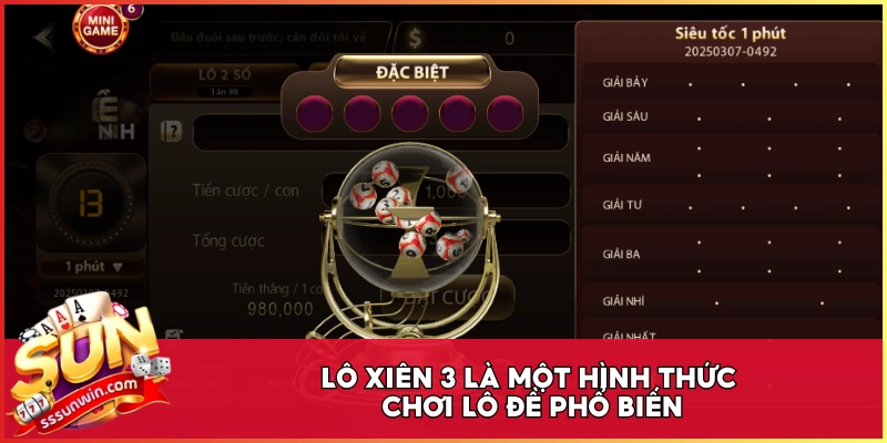 Lô xiên 3 là một hình thức chơi lô đề phổ biến