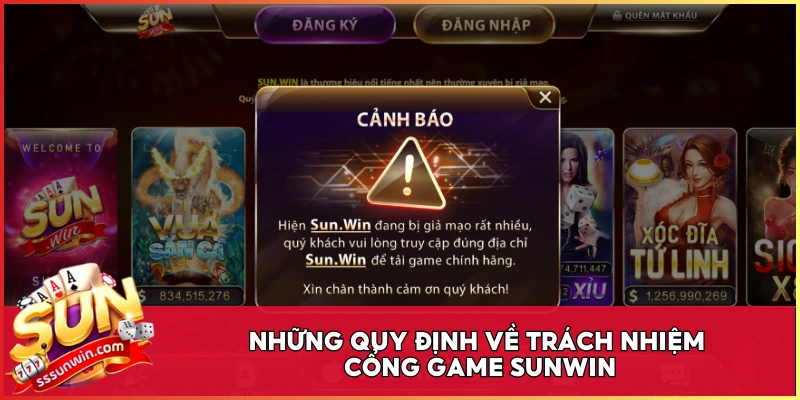 Những quy định về trách nhiệm cổng game Sunwin