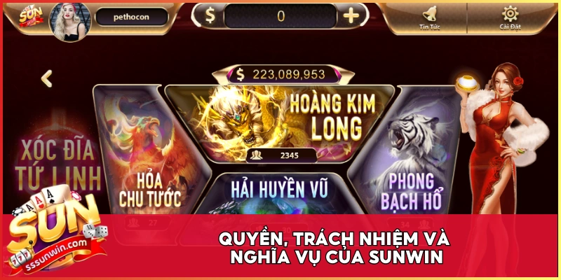 Quyền, trách nhiệm và nghĩa vụ của Sunwin